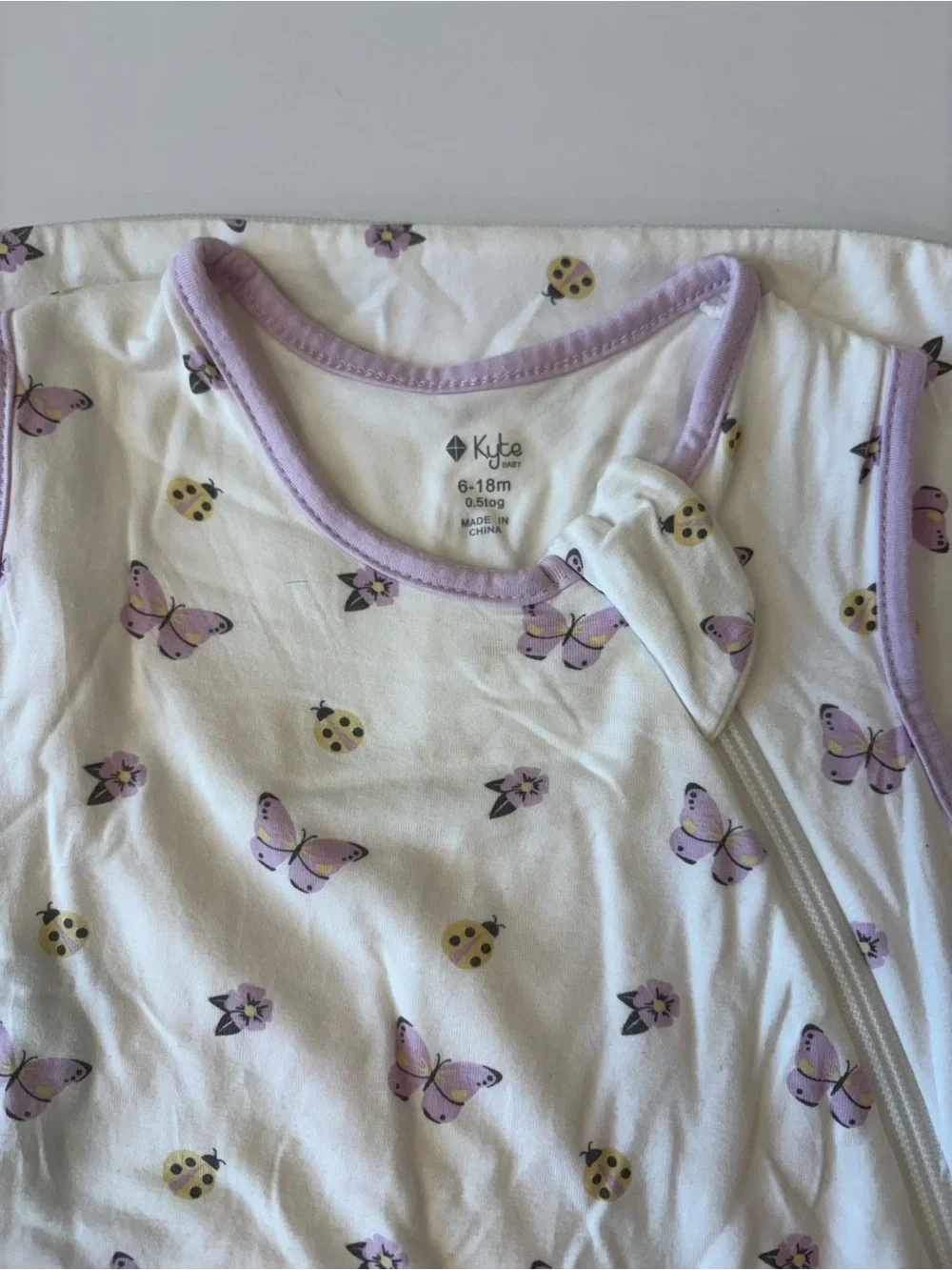 KYTE Flutter Purple Butterfly Sleep Sack 6-18Months 0.5TOG